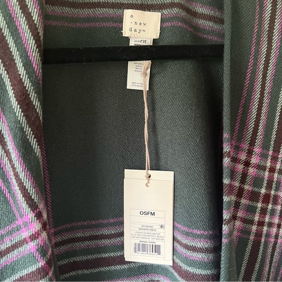 NWT A New Day Plaid Fringe Poncho - Picture 2 of 8
